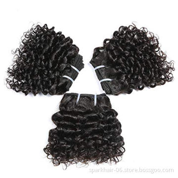 Spark Hair 6inch human hair bundles Brazilian Kinky Curly  100% Unprocessed Hair Extension